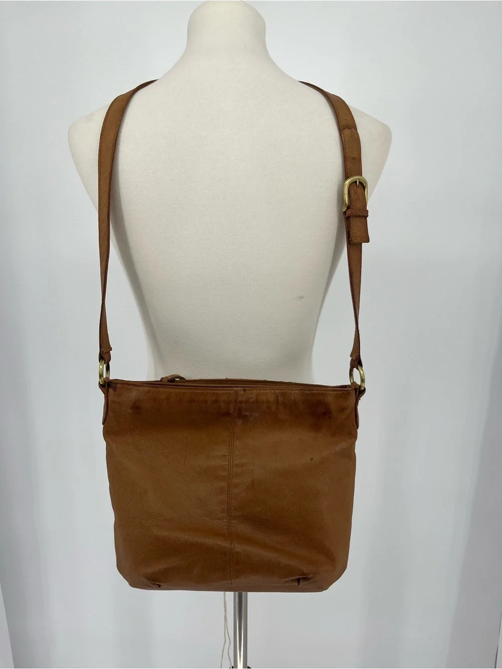 Cabin Creek Vintage Tooled Leather Crossbody Purse Tan Boho Western Festival Bag